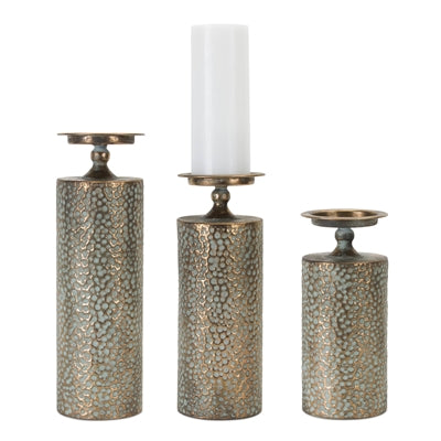 Candelabro/Jarrón Martillado (Set x 3)