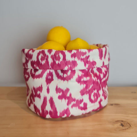 Cesta multiusos Ikat fucsia