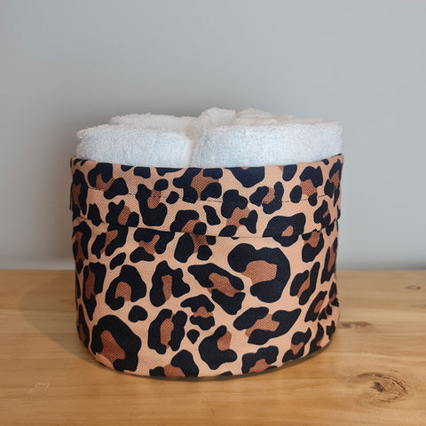 Cesta multiusos Leopardo café