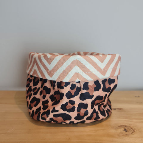 Cesta multiusos Leopardo café (doble faz)