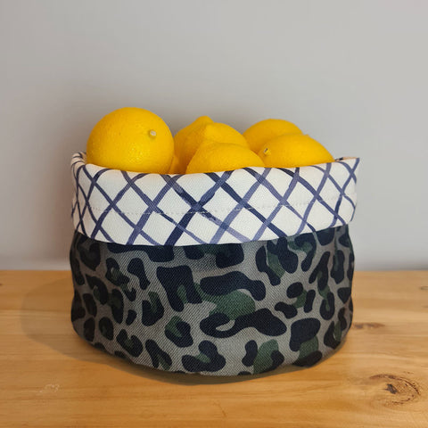 Cesta multiusos Leopardo verde (doble faz)