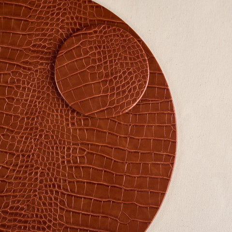 Individual + portavaso cuero sintético Draco