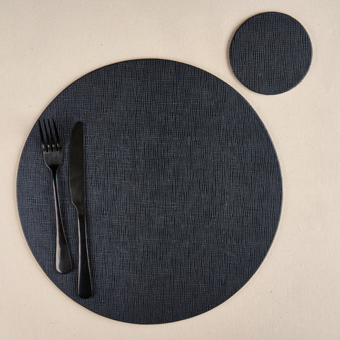 Individual + portavaso cuero sintético Singapur negro