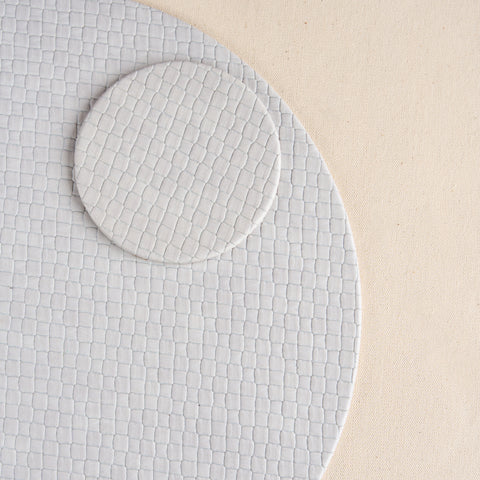 Individual + portavaso cuero sintético Trenza