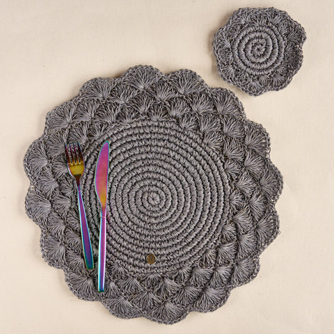 Individual + portavaso yute Abanico
