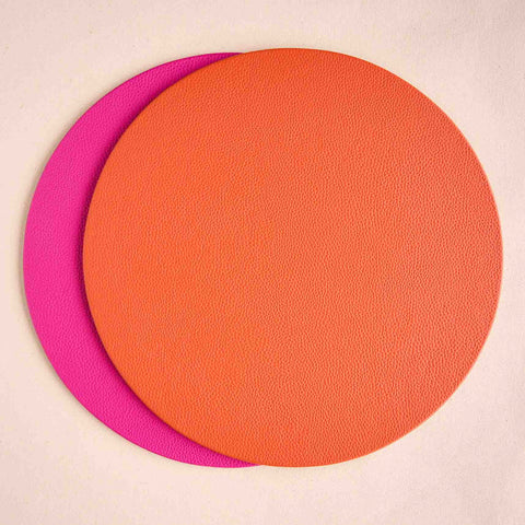 Individual + portavaso cuero sintético Hermés