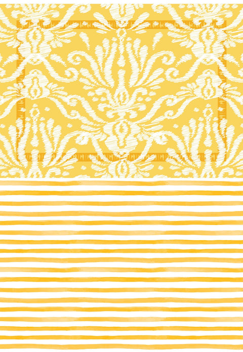 Individual doble faz Ikat amarillo