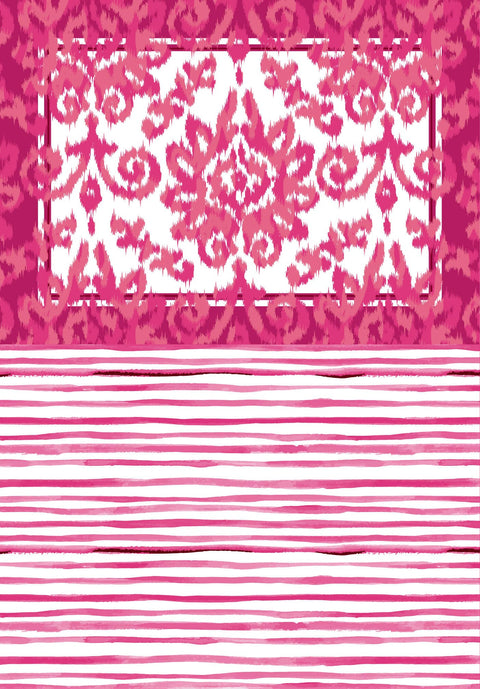Individual doble faz Ikat fucsia