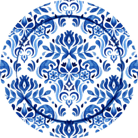 Forro poliéster Damasco azul