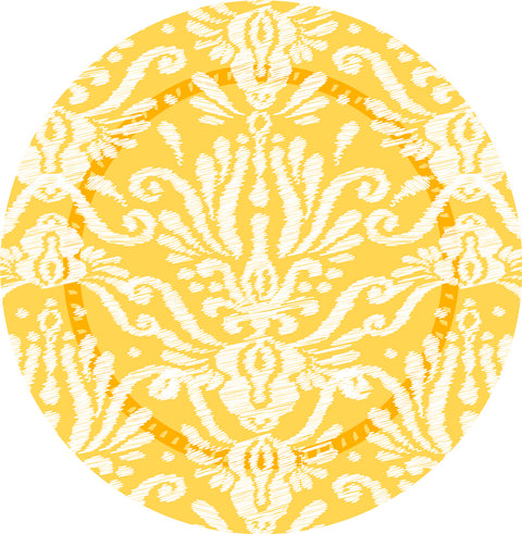 Forro poliéster Ikat amarillo