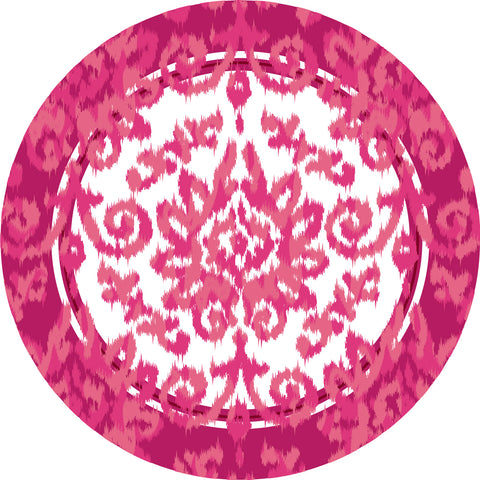 Forro poliéster Ikat fucsia