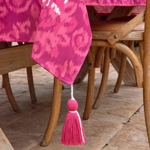Mantel Ikat fucsia