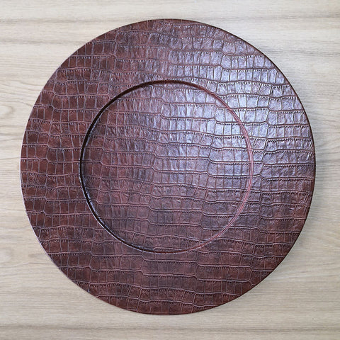 Plato base + portavaso cuero sintético Praga