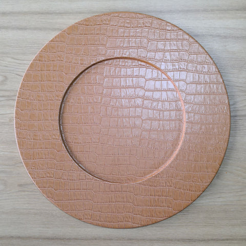 Plato base + portavaso cuero sintético Praga