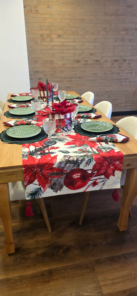 Camino de mesa Red Bloom