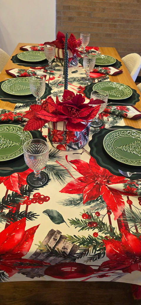 Camino de mesa Red Bloom