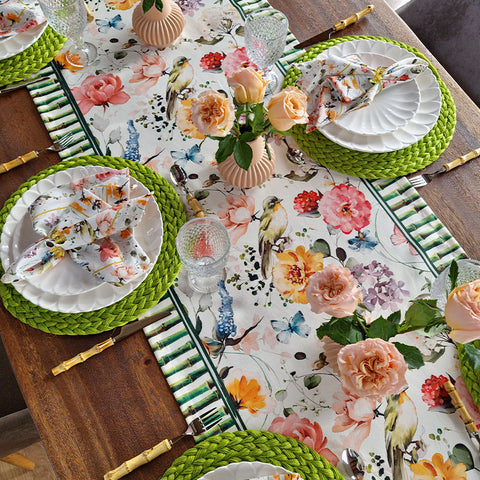 Camino de mesa Pájaro Floral