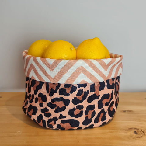 Cesta multiusos Leopardo café (doble faz)