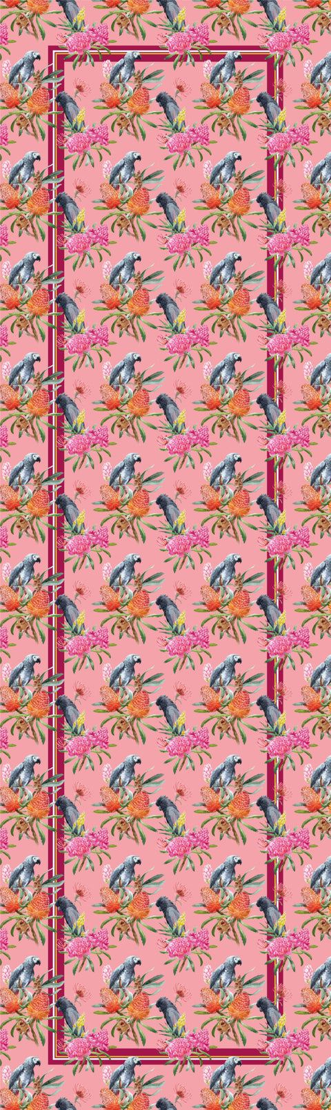 Camino de mesa Loro rosa