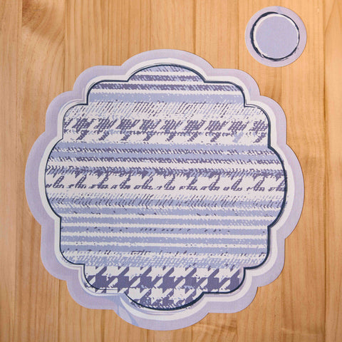 Set Individual + Portavasos Troquelado Gallineto gris