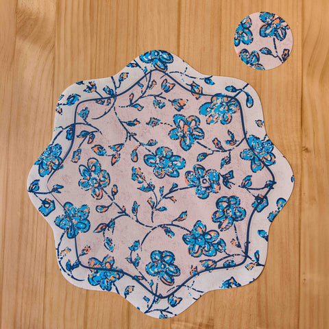 Set Individual + Portavasos Troquelado Batik