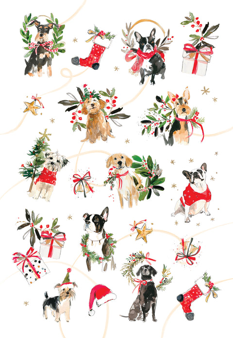 Paño de cocina Xmas Dogs (set x 2)