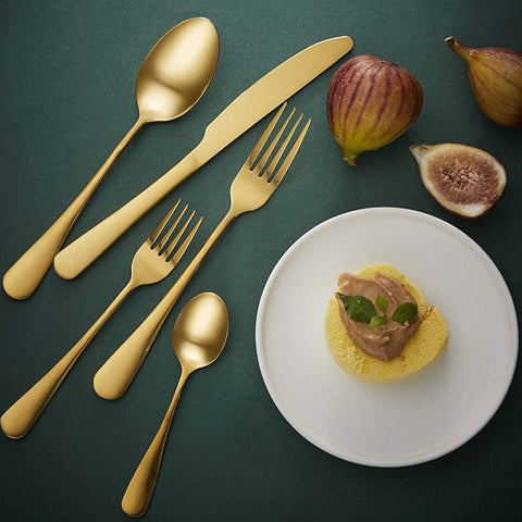 Cubiertos Dorado brillante punta redonda (Set x 4)