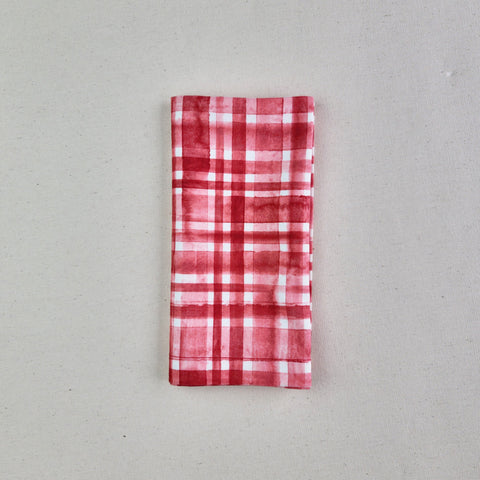Servilleta Cuadrícula acuarela roja (und)