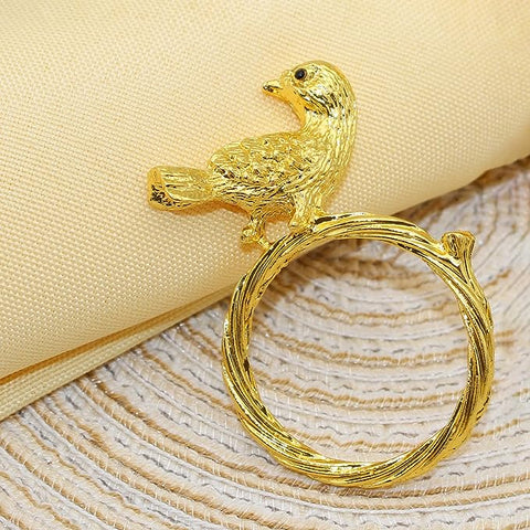 Servilletero Pájaro dorado ojo negro